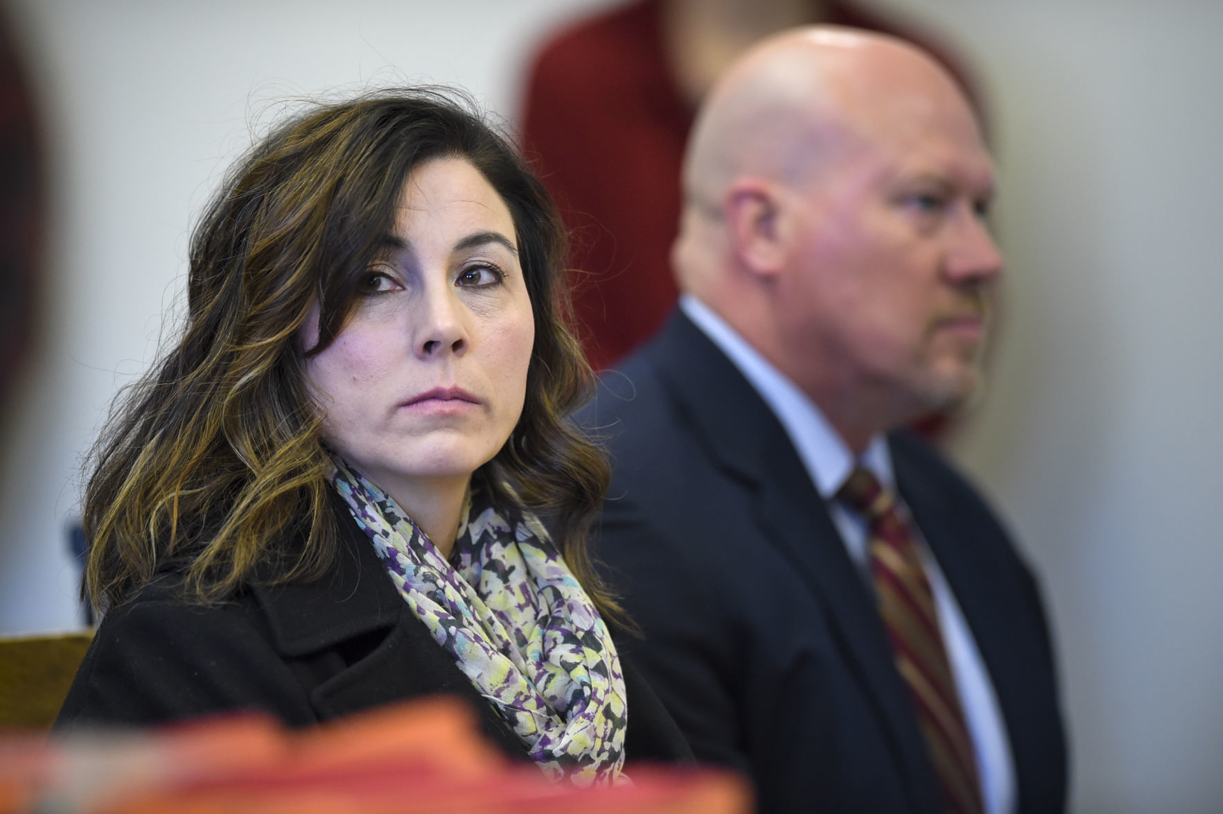 Former Capital High School Rene Carter, left, appears with her lawyer,